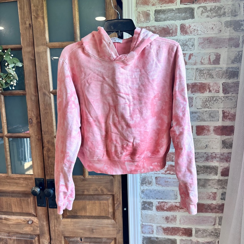 Cotton Citizen Hoodie Women Peach Tie Dye Cropped Milan Pullover Sweatshirt M